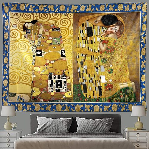 

klimt pintura tapeçaria pendurada arte da parede grande tapeçaria mural decoração fotografia pano de fundo cobertor cortina casa quarto sala de estar decoração