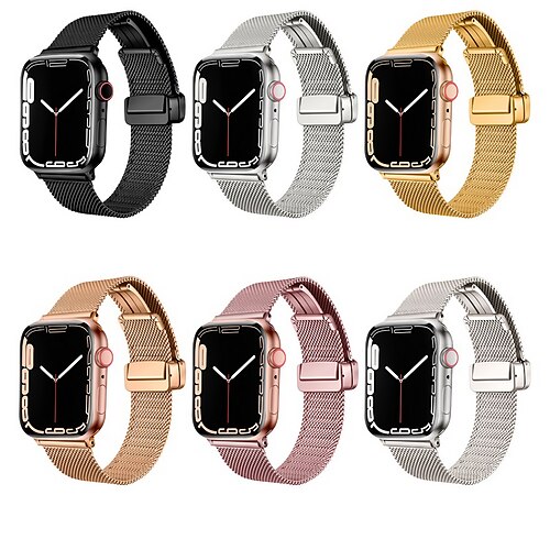 

Pulseira Esportiva Compatível com Pulseira Apple Watch 38mm 40mm 41mm 42mm 44mm 45mm 49mm Fecho Magnético Fecho de Metal Impermeável Aço Inoxidável pulseira de substituição para iwatch Series Ultra 8