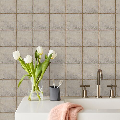 

10 Uds pegatina de azulejo pegatina de pared de azulejo cocina impermeable engrosamiento lágrima y palo pegatina de pared de baño calcomanía autoadhesiva 5,9 pulgadas
