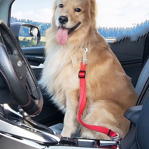 

Cinto de segurança para cães de estimação, fivela de segurança para carros para cães de estimação, pelúcia, cabelo dourado, suprimentos para carros para cães pequenos, médios e grandes