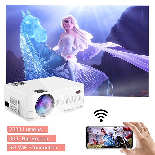 

Projetor 5g wifi bluetooth nativo 1080p tela do projetor incluída roconia 12000lm projetor de filme full hd 300 display support 4k home theater compatível com ios/android/xbox/ps4/tv stick/hdmi