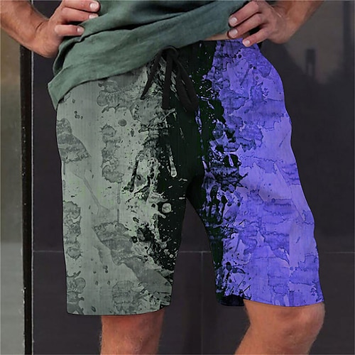 

Homme Short Short d'été Short de plage Cordon Taille elastique Impression 3D Graphic Dégradé Respirable Doux Court Casual du quotidien Vacances Vêtement de rue Hawaïen Rose Claire Bleu Micro-élastique