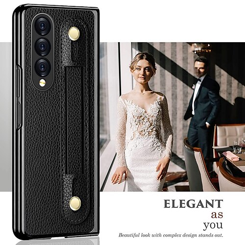 

téléphone Coque Pour Samsung Galaxy Coque Intégrale Pliage en Z 4/3/2 Plaqué Cuir Flip magnétique Rétro Couleur Pleine TPU faux cuir