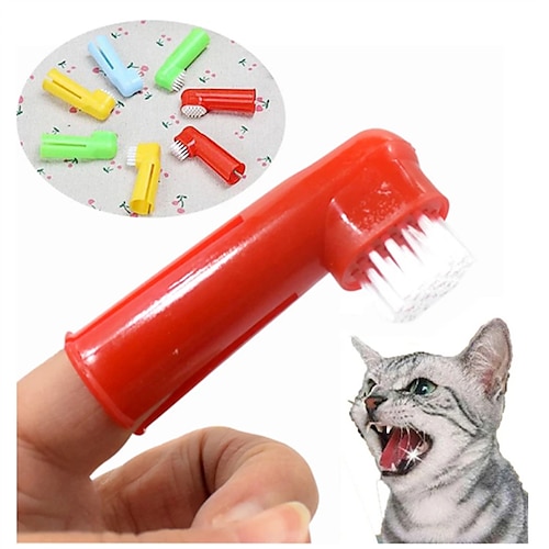 

Cat Dog Finger Toothbrush Portable Pet Toothbrush for Remove Tartar Pet Teeth Cleaning Brush Toothbrush for Puppy Kitten