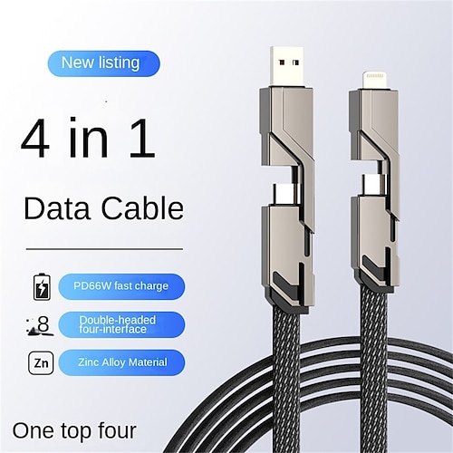 

4 In 1 USB Fast Charging Cable For Samsung Xiaomi Huawei Apple Mobile Phone USB Type C Charger Tablet Charging Cable Accessories