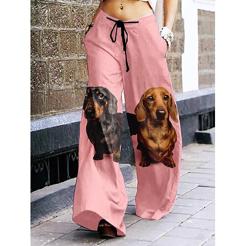 

Animal Y2K Perro Pantalón recto Pantalones anchos Vuelta al cole Estampado Estilo callejero Pantalones Para Mujer Adulto Impresión 3D 100% Poliéster Diario