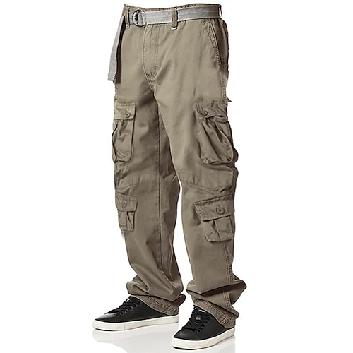 

Homens Calças Cargo Calça cargo Calças de trabalho 8 Bolso Tecido Conforto Respirável Ao ar livre Diário Para Noite 100% Algodão Moda Casual Amarelo do exército Preto