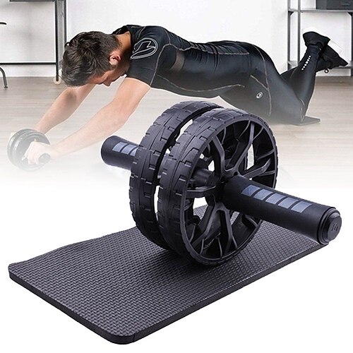 

Rueda de rodillos abdominales, ruedas ergonómicas para ejercicios abdominales con rodilleras para gimnasio en casa