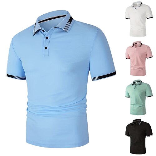 

Herren poloshirt Golfhemd Golfkleidung Atmungsaktiv Schnelltrocknend Weich Kurzarm Shirt Regular Fit Feste Farbe Sommer Frühling Fitnesstraining Golfspiel Badminton
