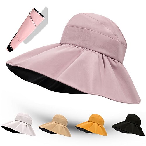 

Mujer Gorro para el Sol Gorro para senderismo Gorra para senderismo Verano Al aire libre Empacable Protección solar UV Protección UV Transpirable Sombrero Poliéster Rosa Claro cúrcuma Negro para