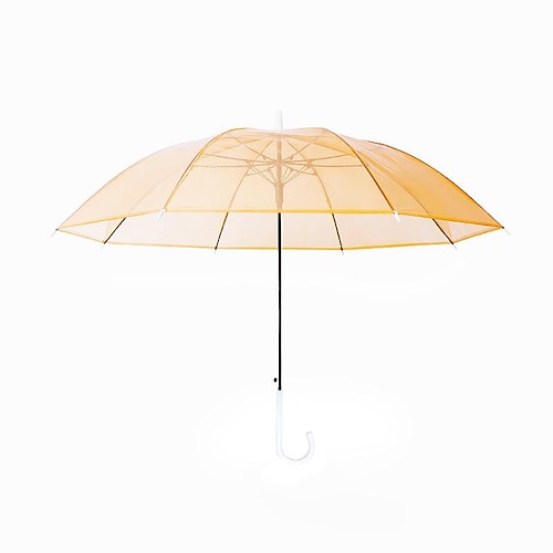 

transparent poe straight bone automatic umbrella 8 fiber bones multi-color optional