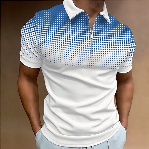 

Homens Camiseta Polo Camisa de golfe Casual Feriado Lapela Quarter Zip Manga Curta Moda Básico Tecido Quarter Zip Verão Normal Preto Branco Vermelho Azul Laranja Cinzento Camiseta Polo