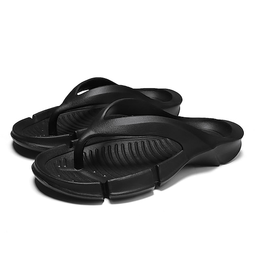 

Homme Chaussons Tongs Décontractées du quotidien Plage Marche Gomme PVC Respirable Noir Kaki Gris Eté