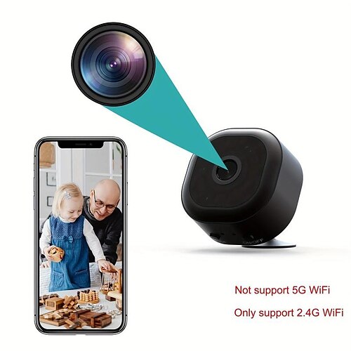 

Mini Camera WiFi Wireless Camera Nanny Cam Home HD Security Camera Night Vision Indoor/Outdoor Small Camera Dog Pet Camera Controlled By Mobile Phone Applications In Real Time