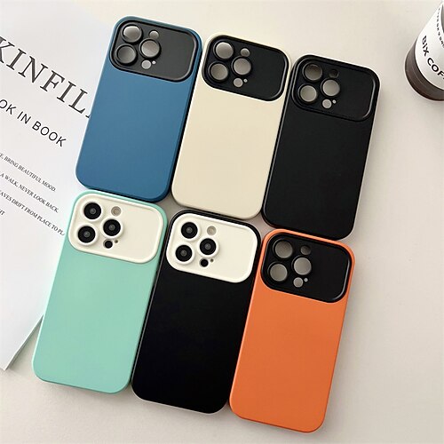 

telefone Capinha Para Apple Capa traseira iPhone 14 Pro Max 13 12 Pro Max Mini Portátil Magro Cor Sólida Estampa Geométrica TPU PC