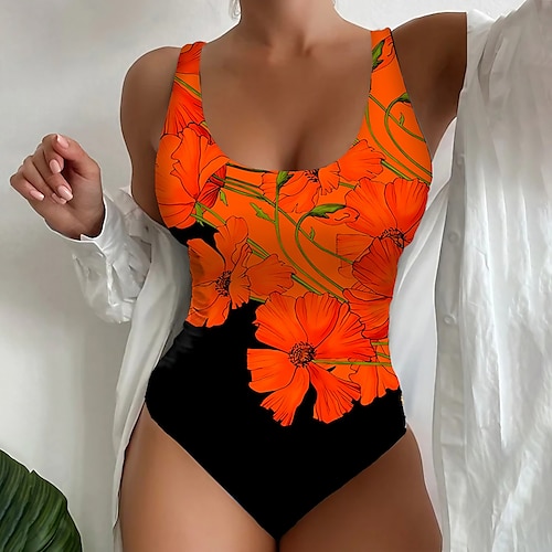 

Women's Swimwear One Piece Swimsuit Printing Floral Stylish Bathing Suits