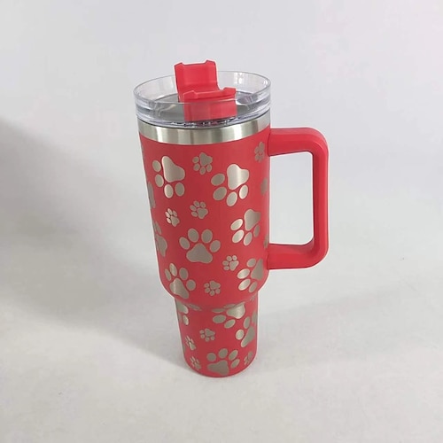 Large Capacity Water Bottle with Handle and Straw Lid Insulated Reusable  Stainless Steel Travel Mug Coffee Cup 1200ml 40oz