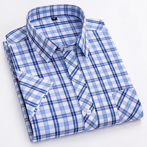 

Homme Chemise Jaune clair Rose Claire Rouge Manche Courte Plaid / Rayé / Chevron Col de Chemise Toutes les Saisons Usage quotidien Rendez-vous Vêtement Tenue Croix