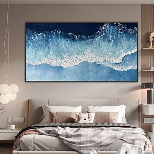  Peinture à l'huile faite à la main toile art mural décoration paysage marin abstrait peinture plage océan pour la décoration intérieure roulé sans cadre peinture non étirée