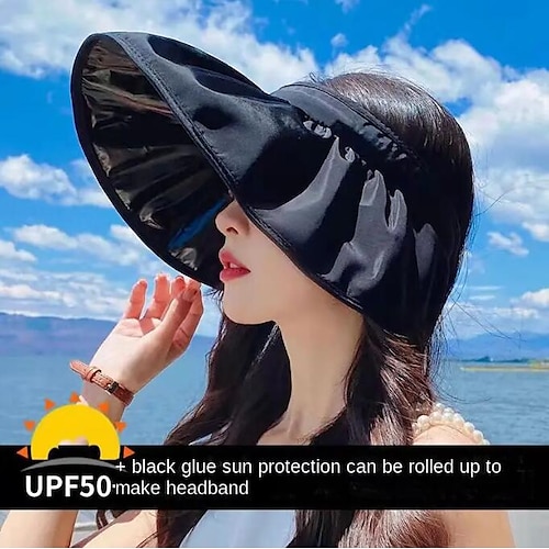 

Chapeau de bandeau d'été pour femmes chapeau de parasol, pare-soleil à larges bords, casquette de plage pliable et protégée contre les UV pour la plage de pique-niques en plein air pour femmes