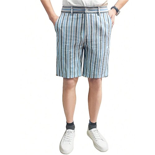 

Homens Calção Shorts de verão Shorts de praia Bolsos Perna reta Listra Conforto Respirável Curto Casual Diário Feriado Moda Estilo Clássico Azul