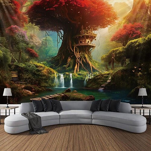 

Fantasy Garden Hanging Tapestry Wall Art Large Tapestry Mural Decor Photograph Backdrop Blanket Curtain Home Bedroom Living Room Decoration