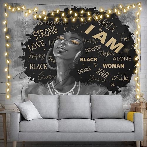 

mulher africana tapeçaria pendurada arte da parede grande tapeçaria mural decoração fotografia pano de fundo cobertor cortina casa quarto sala de estar decoração
