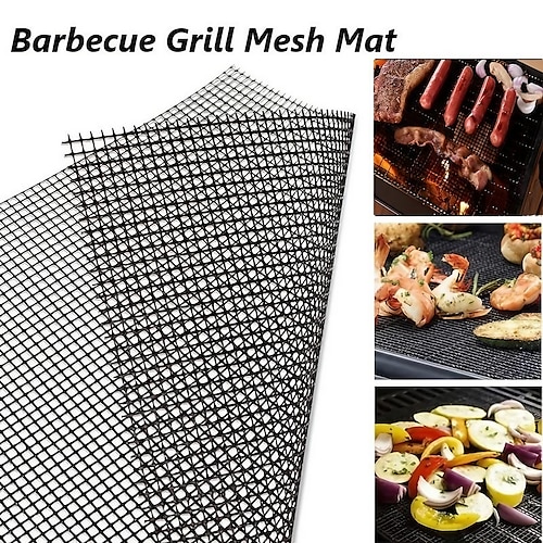 

Grill-Antihaft-, hochtemperaturbeständiges Grill-Gitter-Pad, Grill-Netz, wiederverwendbar, leicht zu reinigen, Koch-Pads, Back-Grill-Werkzeug, 33 x 40 cm (15,75 x 13 Zoll)