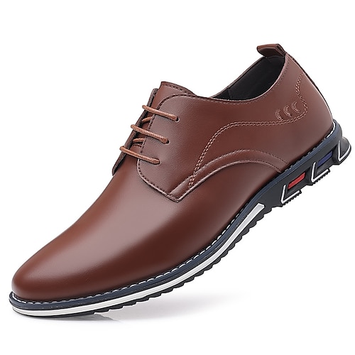 

Homens Oxfords Tamanhos Grandes Mocassins de couro Negócio Casual Ao ar livre Diário Caminhada Microfibra Respirável Preto Marron Verão Primavera