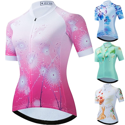 

21Grams Mulheres Camisa para Ciclismo Manga Curta Moto Camisa / Roupas Para Esporte Blusas com 3 bolsos traseiros Ciclismo de Montanha Ciclismo de Estrada Respirável Secagem Rápida Pavio Humido Tiras