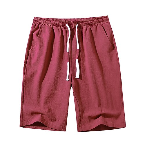 

Homme Short Short en lin Short d'été Short de plage Cordon Taille elastique Plein Confort Respirable Extérieur du quotidien Sortie Mélange de Lin Coton Mode Décontractées Noir Blanche