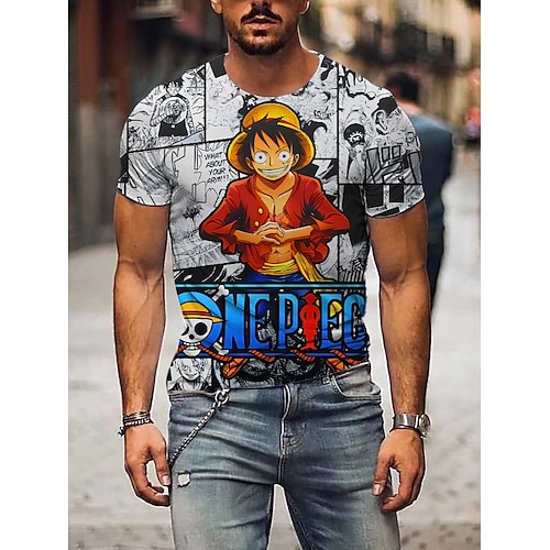 

macaco de uma peça d. camiseta luffy roronoa zoro com estampa gráfica para homens adultos estampa 3d casual diariamente