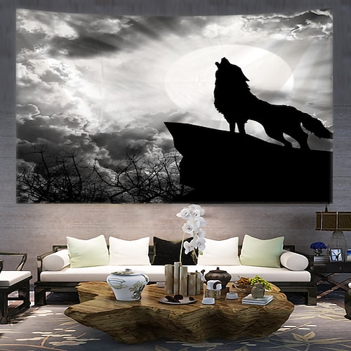 

Wolf Natur hängende Tapisserie Wandkunst große Tapisserie Wandbild Dekor Foto Hintergrund Decke Vorhang Zuhause Schlafzimmer Wohnzimmer Dekoration