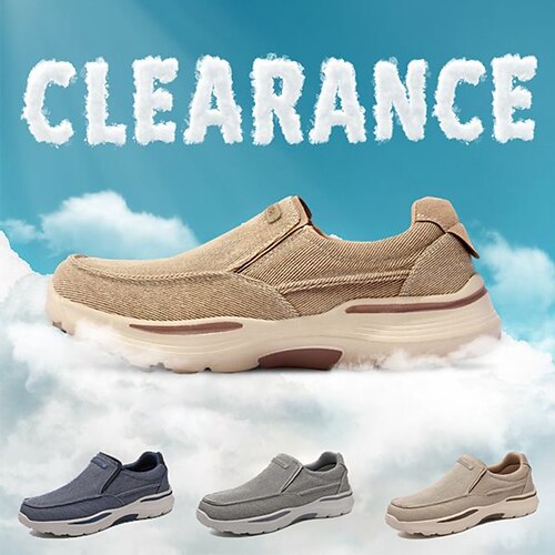 

Herren Loafer Slip On Sportlicher Look Übergrössen Klassisch Brautkleider schlicht Outdoor Täglich Wanderschuhe Leinwand Atmungsaktiv Blau Kaki Grau Sommer