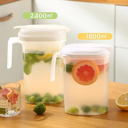 

1800ml/2400ml Refrigerator Cold Kettle Home Resistant Large-capacity Plastic Kettle Fruit Clear Pitcher Perfect for Ice Tea, Juice and Fridge Storage