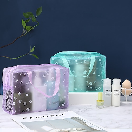 

bolsa de maquiagem transparente portátil de viagem portátil bolsa de armazenamento de cosméticos em pvc bolsa organizadora à prova d'água bolsa de lavagem de grande capacidade