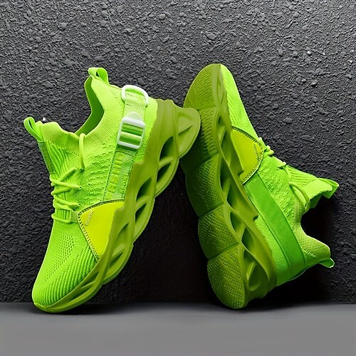 

Men's Women's Sneakers Running Shoes Athletic Blade Type Lace up Non-slip Cushioning Breathable Lightweight Soft Basketball Running Rubber Knit Summer Spring Forest Green Black White Yellow