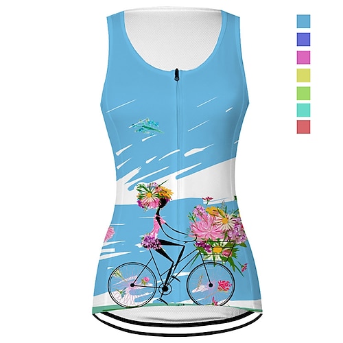 

21Grams Mujer Chaleco de Ciclismo Maillot de Ciclismo Sin Mangas Bicicleta Chalecos Camiseta con 3 bolsillos traseros MTB Bicicleta Montaña Ciclismo Carretera Transpirable Secado rápido Dispersor de