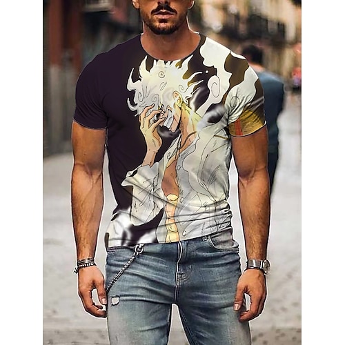 

One Piece Monkey D.Luffy Roronoa Zoro Manches Ajustées Imprime Art graphique Tee-shirt Pour Homme Adulte Impression 3D 100 % Polyester Casual Quotidien