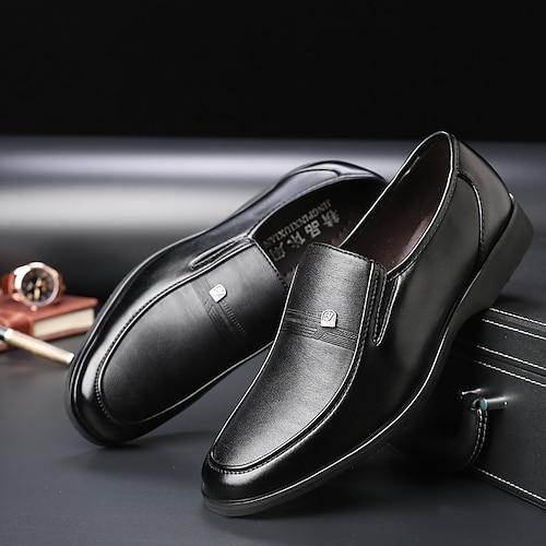 

Herren Loafer Slip On Kleid Müßiggänger Geschäftlich Brautkleider schlicht Täglich Büro Karriere Wanderschuhe Gummi PVC Körpergröße erhöhen Schwarz Braun Frühling Herbst