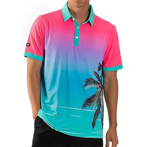 

Herren poloshirt Golfhemd Geknöpftes Poloshirt Atmungsaktiv Weich Kurzarm Shirt Regular Fit Bedruckt Sommer Frühling Fitnesstraining Golfspiel Badminton