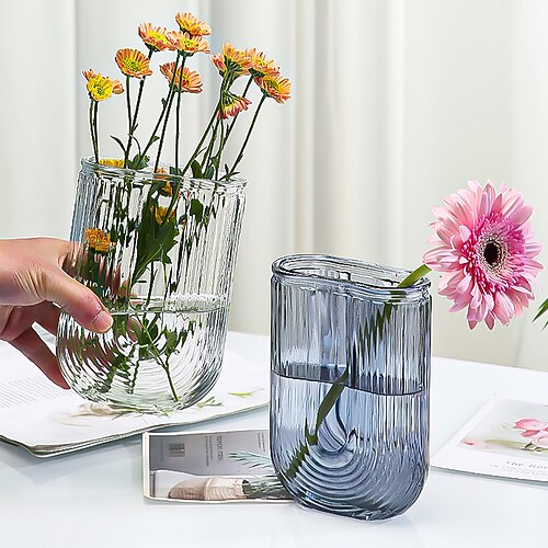 

vase en verre créatif moderne en forme de u décoration de vase en verre pur transparent et minimaliste adapté à la culture hydroponique de fleurs décoration florale pour la maison et le restaurant