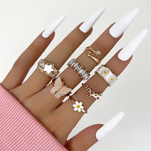 

1 set Ring For Women's Street Daily Prom Alloy Retro Butterfly