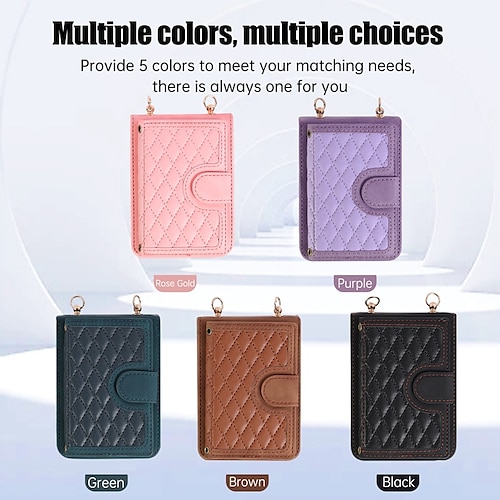 

téléphone Coque Pour Samsung Galaxy Sac à main Portefeuille Retournement Z 5/4/3 Clapet avec bandoulière amovible Avec porte-cartes Couleur Pleine PC faux cuir