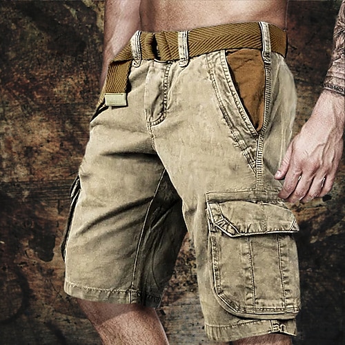 

Herr Cargo-shorts Shorts Vandringsshorts Flera fickor Slät Bärbar Kort Utomhus Dagligen 100 % bomull Designer Ledigt Svart Armégrön