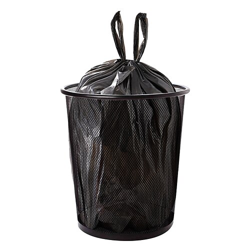 Black Plastic Bag 100pcs, Trash Bag Bathroom Trash