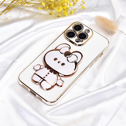 

téléphone Coque Pour Apple Silicone Étui ultra mince iPhone 14 Pro Max Plus 13 12 11 Mini X XR XS 8 7 Plaqué Ultra Mince Motif Lapin Dessin Animé 3D TPU Silicone