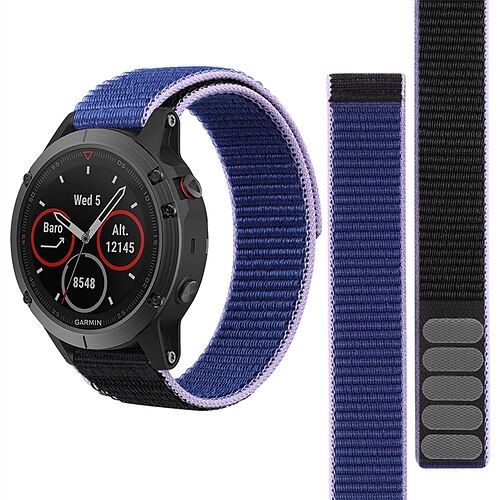 

Correa de Smartwatch para Garmin Fenix 7 7X 6 6X Forerunner 955 945 935 Instinct 2X Solar Epix Approach S62 S60 Marq Descent G1 Quatix 7 Nailon Reloj inteligente Correa Ajustable Transpirable Mujeres