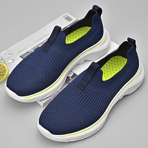 

Men's Loafers Slip-Ons Sporty Casual Daily Tissage Volant Breathable Black Blue Gray Summer Spring