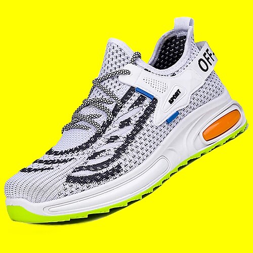 

Homme Basket Look Sportif Chaussures Flyknit Sportif Décontractées Extérieur du quotidien Marche Tissage Volant Respirable Noir et Blanc Blanc-Orange Kaki-Orange Rayé Eté Printemps